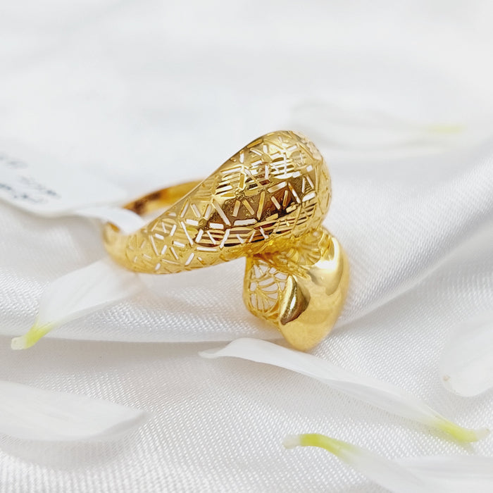 21K Fancy Ring Made of 21K Yellow Gold by Saeed Jewelry-26203