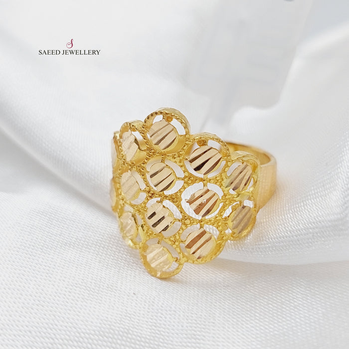 21K Fancy Ring Made of 21K Yellow Gold by Saeed Jewelry-25750