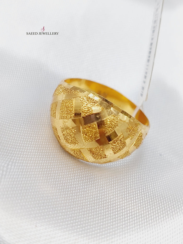 21K Fancy Ring Made of 21K Yellow Gold by Saeed Jewelry-خاتم-اكسترا-73