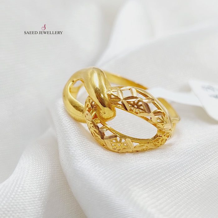 21K Fancy Ring Made of 21K Yellow Gold by Saeed Jewelry-25140