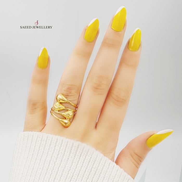 21K Fancy Ring Made of 21K Yellow Gold by Saeed Jewelry-26589