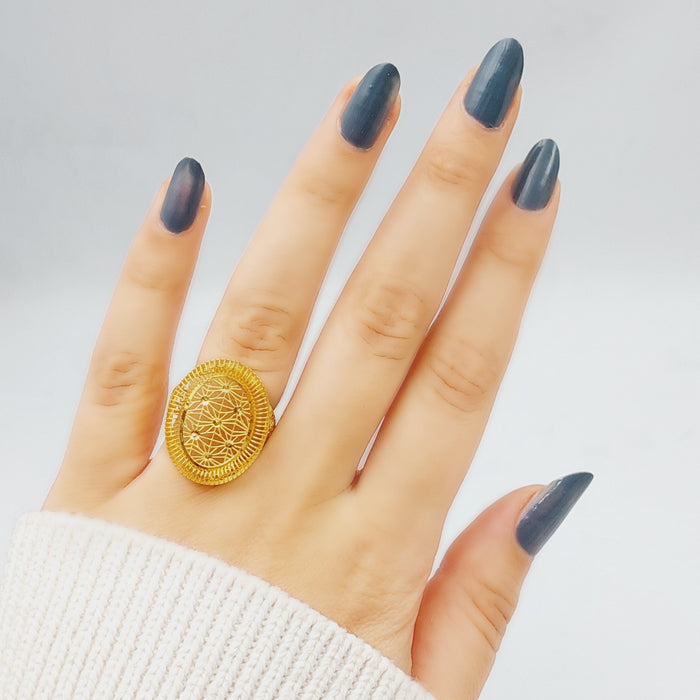 21K Fancy Ring Made of 21K Yellow Gold by Saeed Jewelry-25440