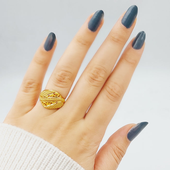 21K Fancy Ring Made of 21K Yellow Gold by Saeed Jewelry-25444