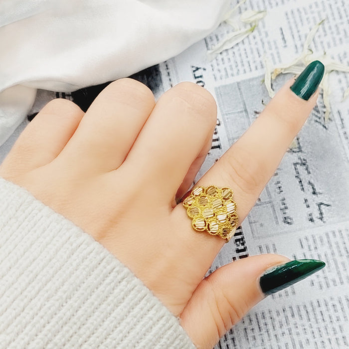 21K Fancy Ring Made of 21K Yellow Gold by Saeed Jewelry-26340