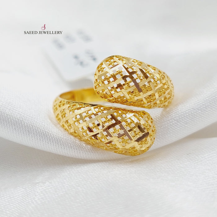 21K Fancy Ring Made of 21K Yellow Gold by Saeed Jewelry-27030