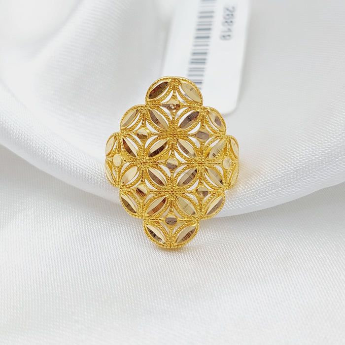 21K Fancy Ring Made of 21K Yellow Gold by Saeed Jewelry-26819