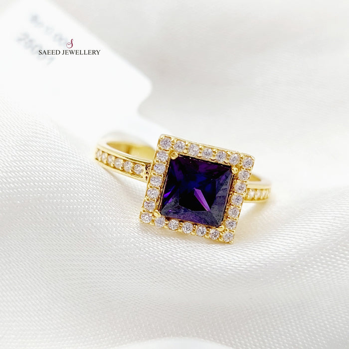 18K Fancy Ring Made of 18K Yellow Gold by Saeed Jewelry-خاتم-اكسترا-3