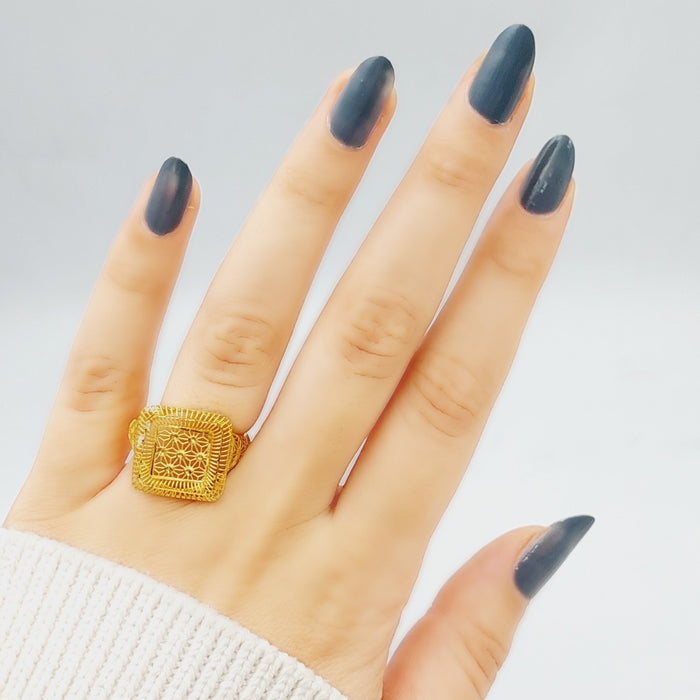 21K Fancy Ring Made of 21K Yellow Gold by Saeed Jewelry-25413