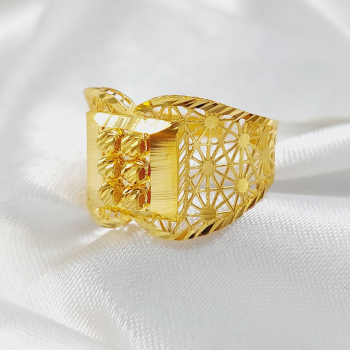 21K Fancy Ring Made of 21K Yellow Gold by Saeed Jewelry-26507