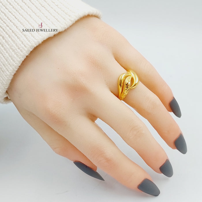 21K Fancy Ring Made of 21K Yellow Gold by Saeed Jewelry-27050
