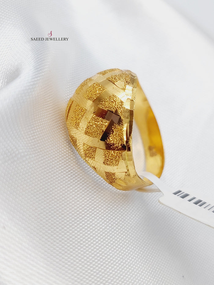 21K Fancy Ring Made of 21K Yellow Gold by Saeed Jewelry-خاتم-اكسترا-73