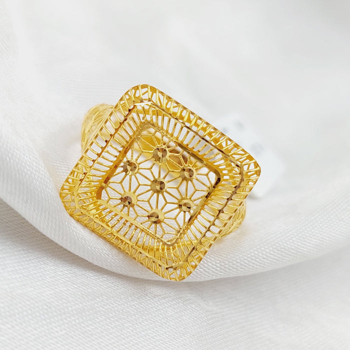 21K Fancy Ring Made of 21K Yellow Gold by Saeed Jewelry-25413