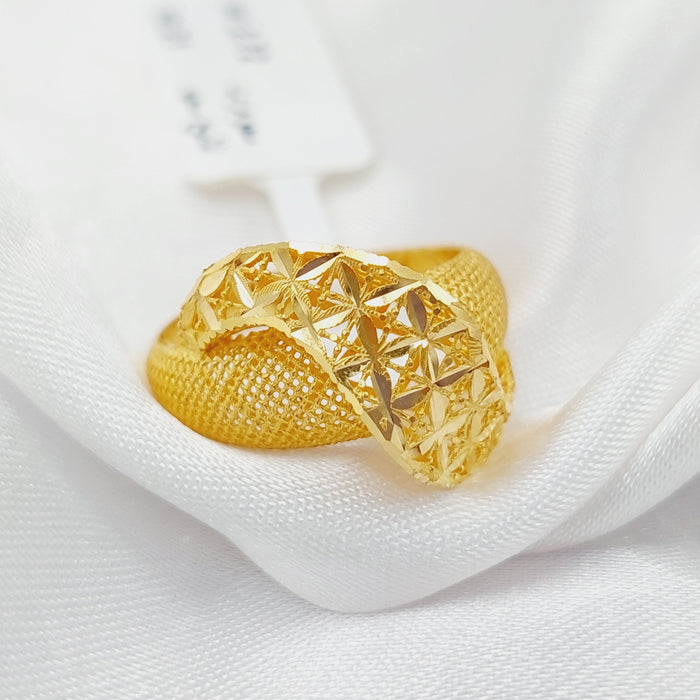 21K Fancy Ring Made of 21K Yellow Gold by Saeed Jewelry-26430