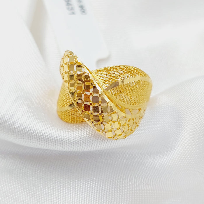 21K Fancy Ring Made of 21K Yellow Gold by Saeed Jewelry-26431
