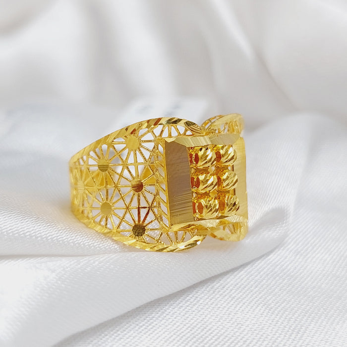21K Fancy Ring Made of 21K Yellow Gold by Saeed Jewelry-26507