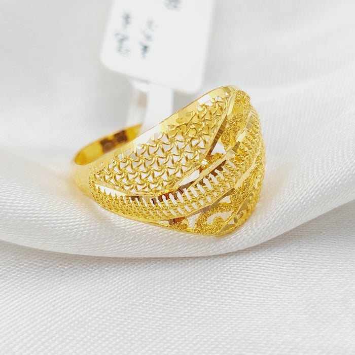 21K Fancy Ring Made of 21K Yellow Gold by Saeed Jewelry-25444