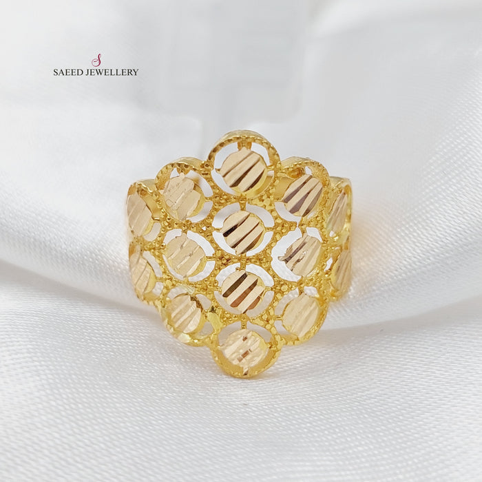 21K Fancy Ring Made of 21K Yellow Gold by Saeed Jewelry-25750
