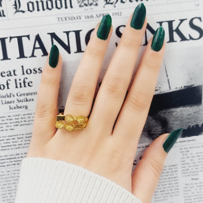 21K Fancy Ring Made of 21K Yellow Gold by Saeed Jewelry-26215