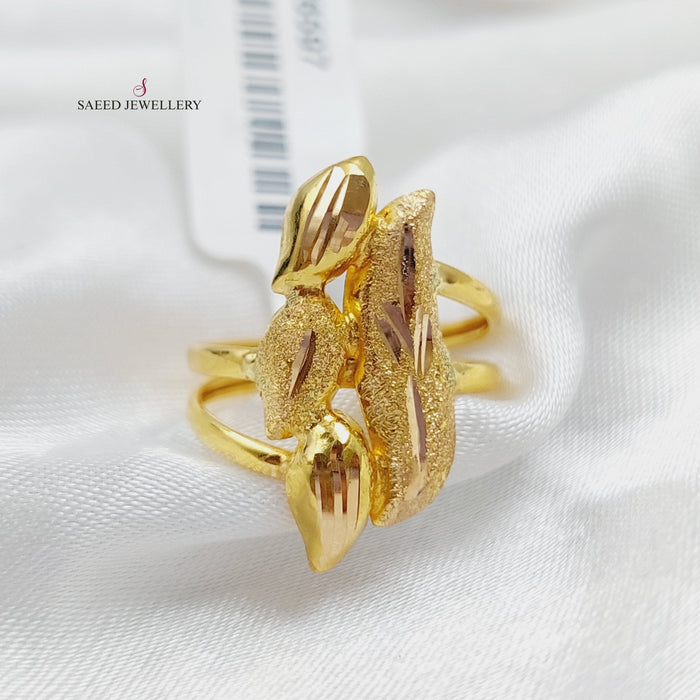 21K Fancy Ring Made of 21K Yellow Gold by Saeed Jewelry-26597