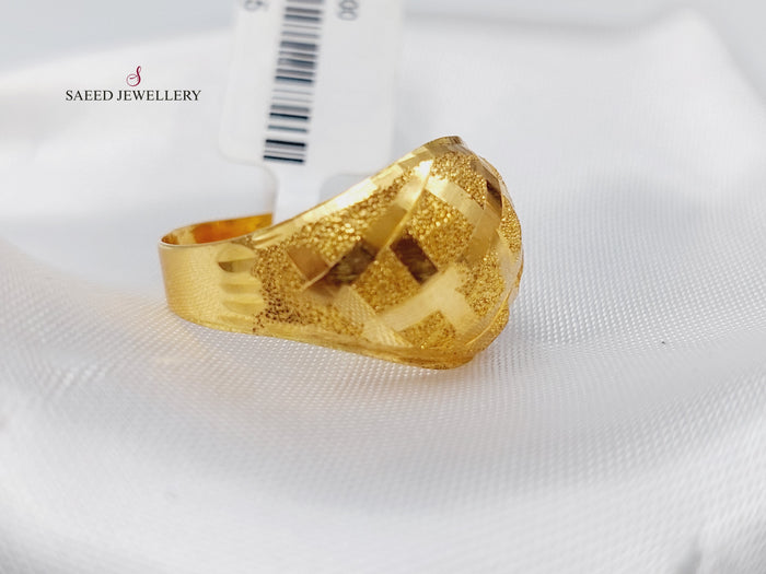 21K Fancy Ring Made of 21K Yellow Gold by Saeed Jewelry-خاتم-اكسترا-73