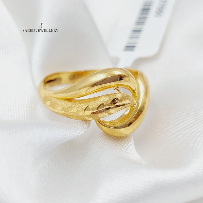 21K Fancy Ring Made of 21K Yellow Gold by Saeed Jewelry-27050