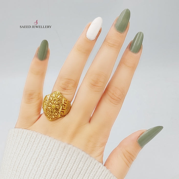21K Fancy Ring Made of 21K Yellow Gold by Saeed Jewelry-26753