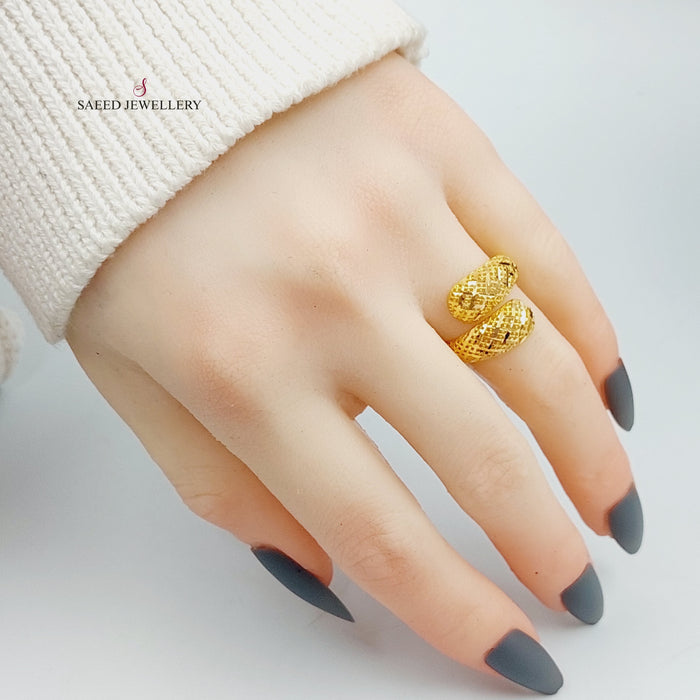 21K Fancy Ring Made of 21K Yellow Gold by Saeed Jewelry-27030