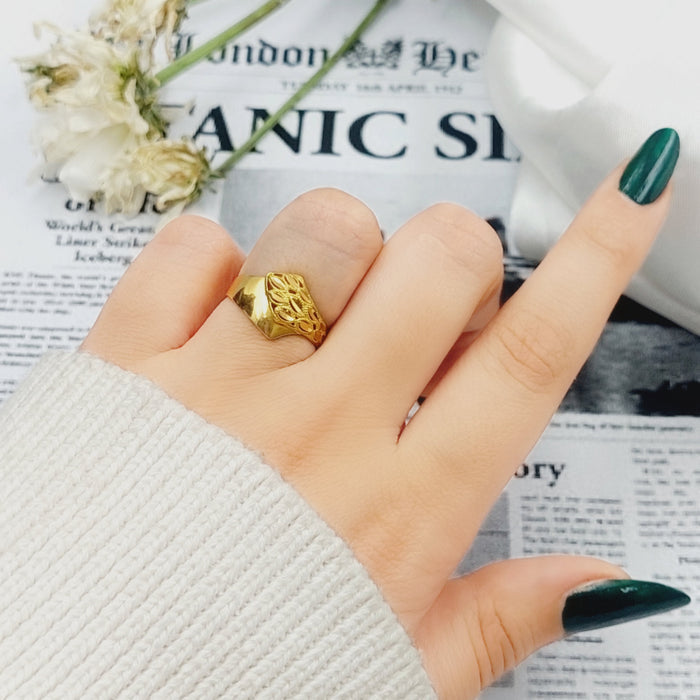21K Fancy Ring Made of 21K Yellow Gold by Saeed Jewelry-26214
