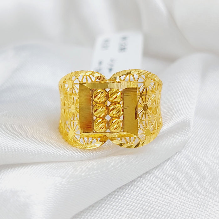 21K Fancy Ring Made of 21K Yellow Gold by Saeed Jewelry-26507