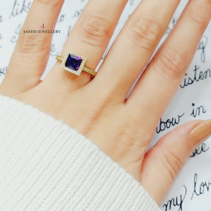 18K Fancy Ring Made of 18K Yellow Gold by Saeed Jewelry-خاتم-اكسترا-3