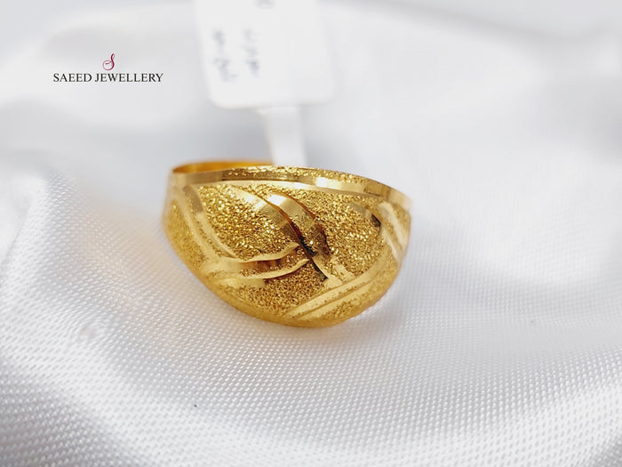 21K Fancy Ring Made of 21K Yellow Gold by Saeed Jewelry-خاتم-اكسترا-73