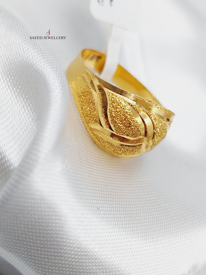 21K Fancy Ring Made of 21K Yellow Gold by Saeed Jewelry-خاتم-اكسترا-73