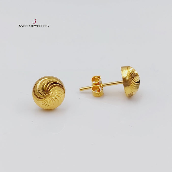 21K Fancy screw Earrings Made of 21K Yellow Gold by Saeed Jewelry-26733