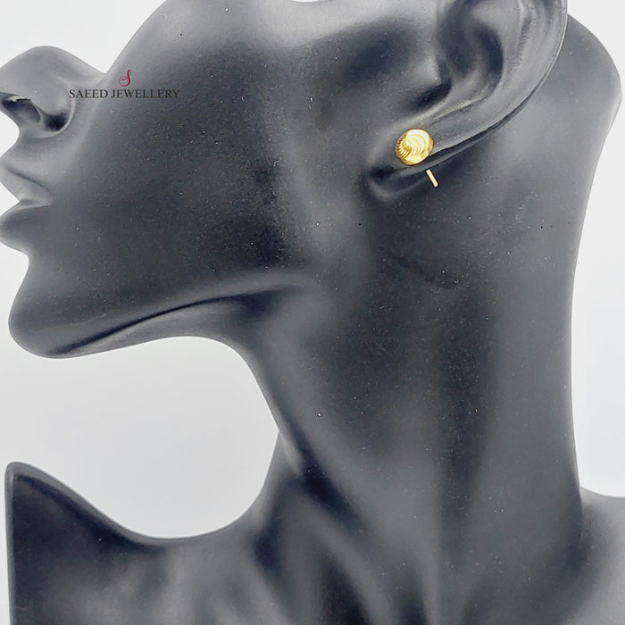 21K Fancy screw Earrings Made of 21K Yellow Gold by Saeed Jewelry-26733