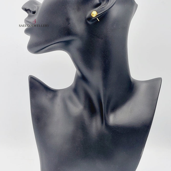 21K Fancy screw Earrings Made of 21K Yellow Gold by Saeed Jewelry-26733