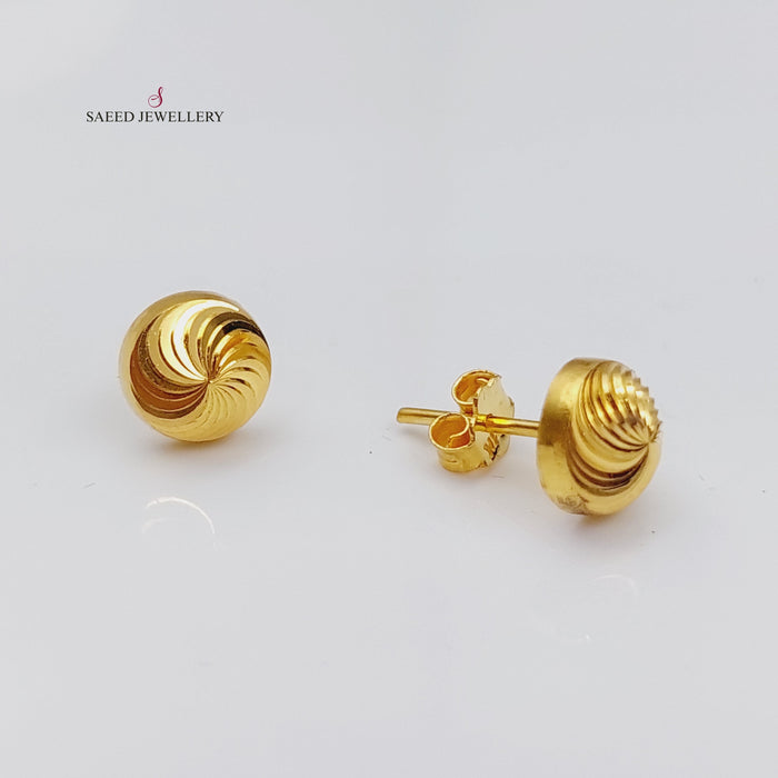 21K Fancy screw Earrings Made of 21K Yellow Gold by Saeed Jewelry-26733