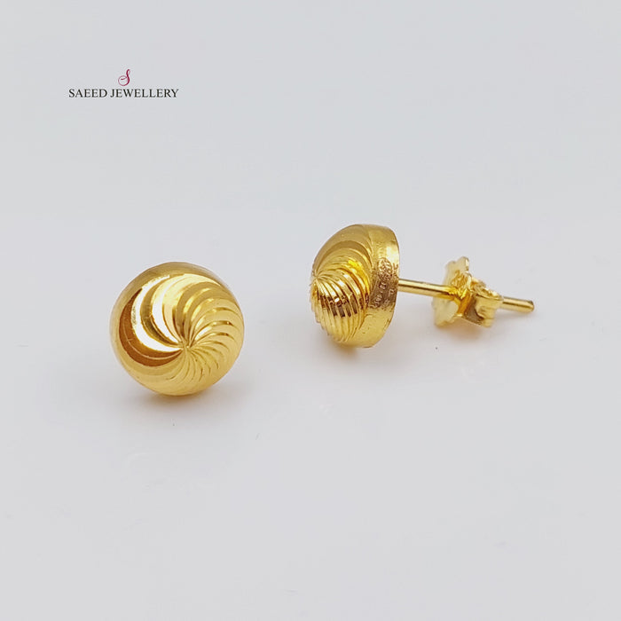 21K Fancy screw Earrings Made of 21K Yellow Gold by Saeed Jewelry-26733