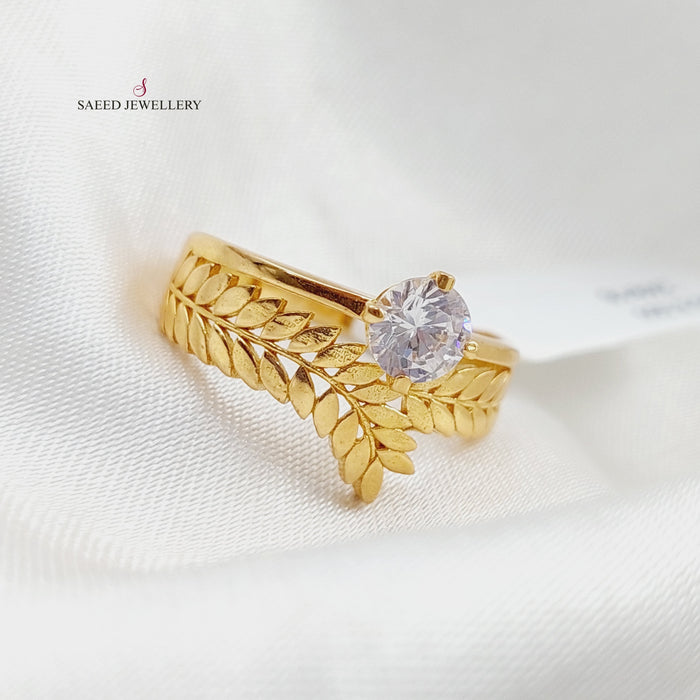 21K Fancy Twins Wedding Ring Made of 21K Yellow Gold by Saeed Jewelry-25086