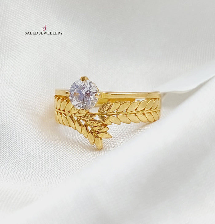 21K Fancy Twins Wedding Ring Made of 21K Yellow Gold by Saeed Jewelry-25086