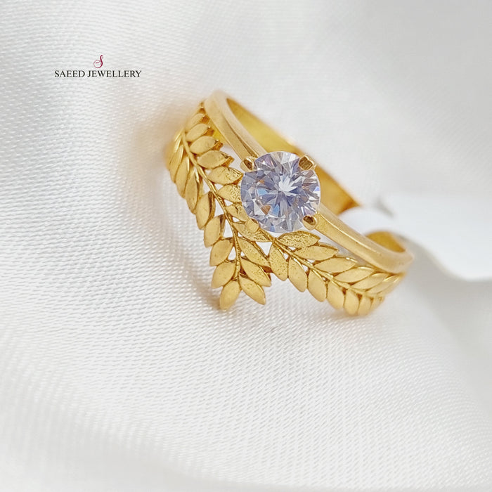 21K Fancy Twins Wedding Ring Made of 21K Yellow Gold by Saeed Jewelry-25086