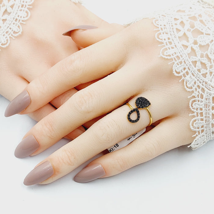 18K خاتم اكسترا محجر-Saeed Jewelry-Saeed Jewelry