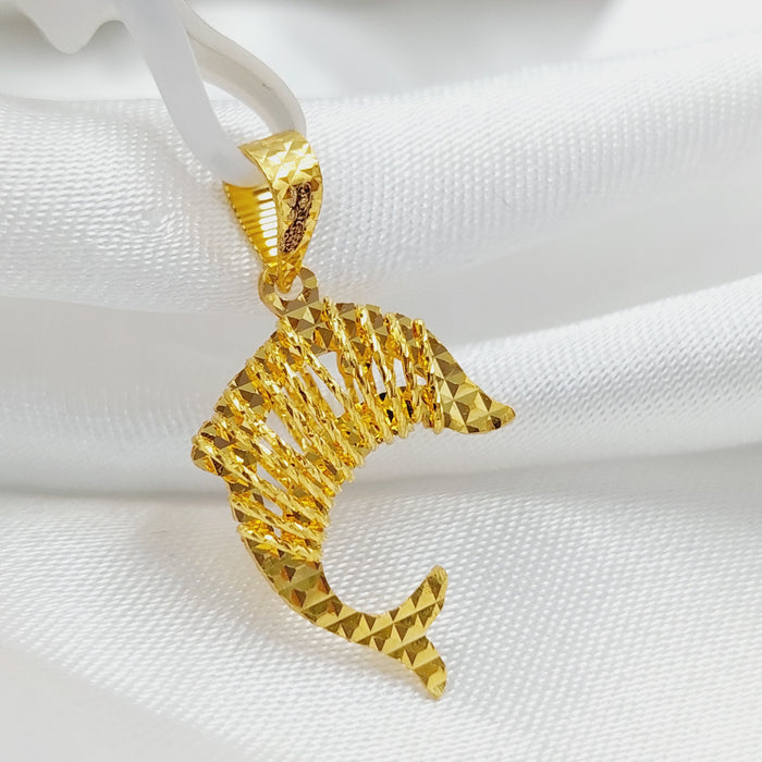21K Fish Pendant Made of 21K Yellow Gold by Saeed Jewelry-26049