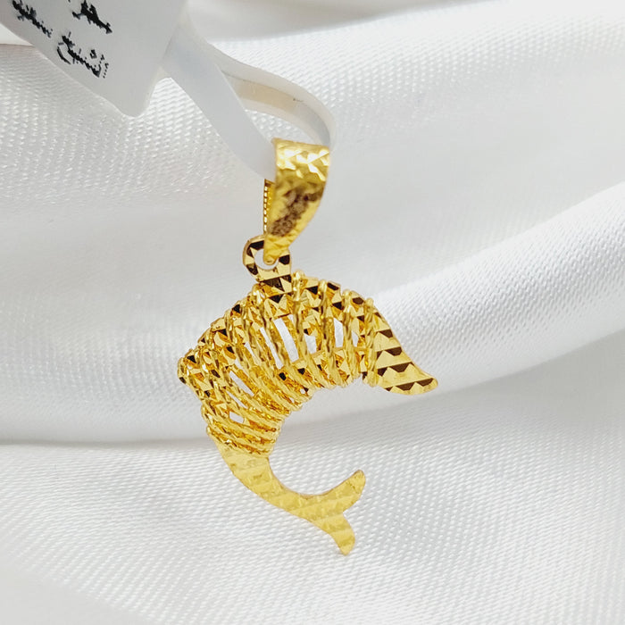 21K Fish Pendant Made of 21K Yellow Gold by Saeed Jewelry-26049
