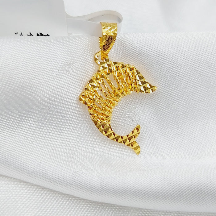 21K Fish Pendant Made of 21K Yellow Gold by Saeed Jewelry-26049
