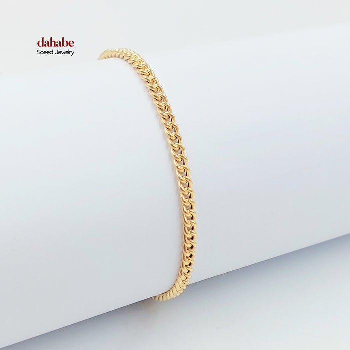 18K اسوارة جنزير مبسط-مجوهرات الشيخ سعيد-Saeed Jewelry