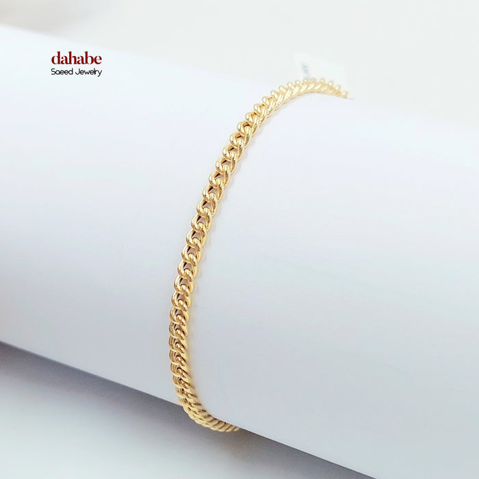 18K اسوارة جنزير مبسط-مجوهرات الشيخ سعيد-Saeed Jewelry