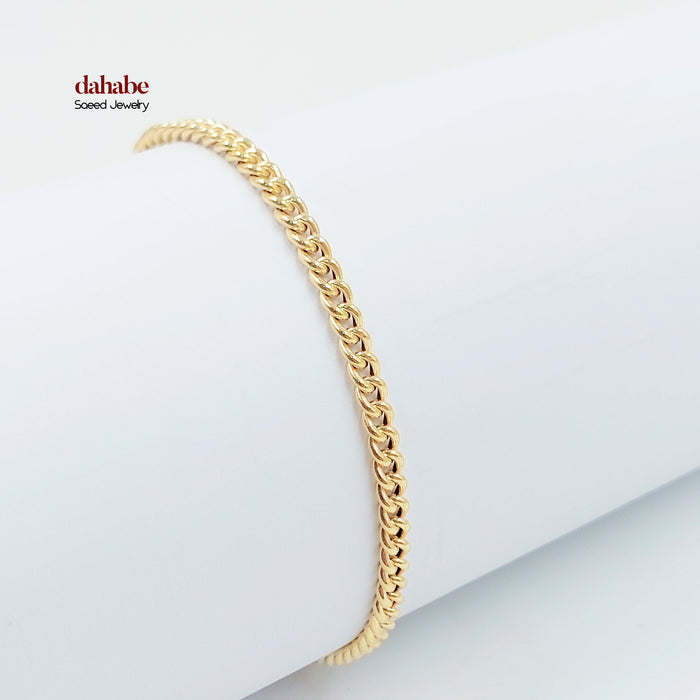 18K اسوارة جنزير مبسط-مجوهرات الشيخ سعيد-Saeed Jewelry