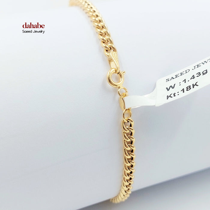 18K اسوارة جنزير مبسط-مجوهرات الشيخ سعيد-Saeed Jewelry