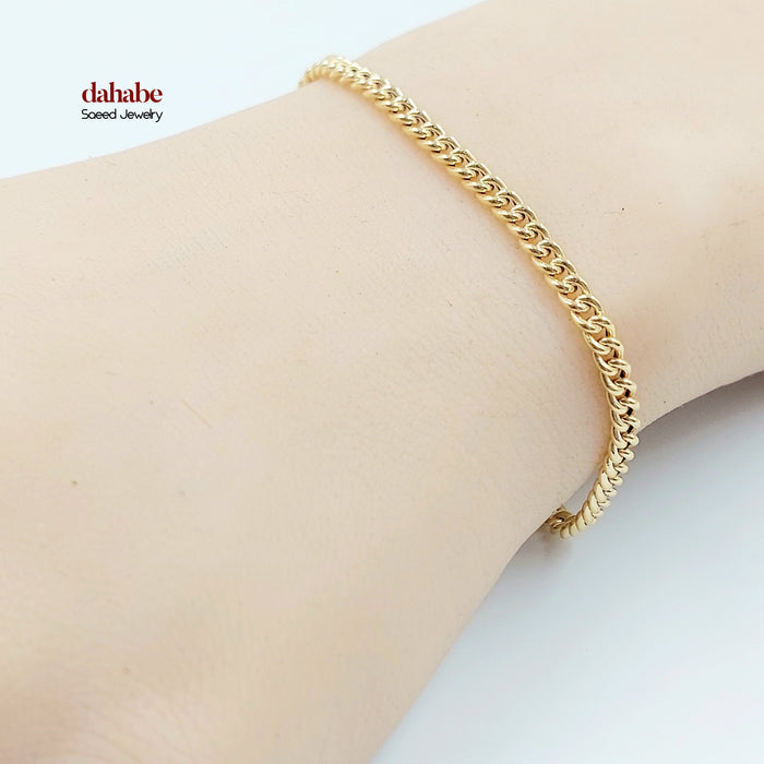 18K اسوارة جنزير مبسط-مجوهرات الشيخ سعيد-Saeed Jewelry