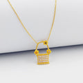 21K Flower basket Necklace Made of 21K Yellow Gold by Saeed Jewelry-26524